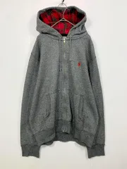 POLO RALPH LAUREN ポロ ラルフローレン 刺繍 ジップアップ パーカー sizeL/グレー ■■ メンズ