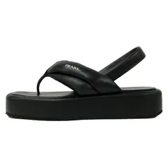 PRADA(プラダ) サンダル 37 レディース - 黒 レザー