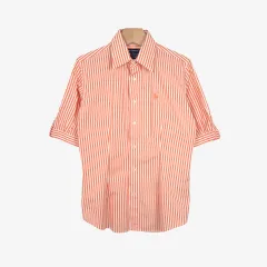 44-55 ポロラルフローレン オレンジ ストライプ 半袖 シャツ