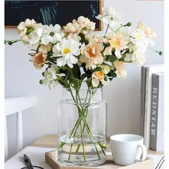 【新品】 ガラスの花瓶 透明 大 花器 フラワーベース ベース ボトル アレンジ インテリア 水栽培 生け花 造花 おしゃれ シンプル インテリア (クリヤ-中（高さ:23cm）) 0