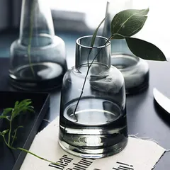 【新品】 YHOMBES ガラス花瓶 透明 フラワーベース ミニ花器 一輪挿し フローラ花器 水栽培 インテリア飾り 北欧 おしゃれ プレゼント 1