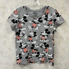 【Disney】Tシャツ 半袖 グレー ミッキー ディズニー 春夏 XLサイズ プリント