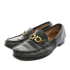 サルヴァトーレフェラガモ Salvatore Ferragamo ビットローファー レザー ビブラムソール 6.5 黒 ブラック UR13096 /YT ■ES