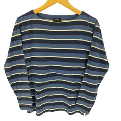 ラルフローレン RALPH LAUREN 00S 裾ロゴ刺繍 ボーダー ボートネック ロングスリーブTシャツ レディース 表記無 