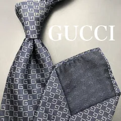【美品】GUCCI ネクタイ 総柄 G ブラック ブランドロゴ パターン柄