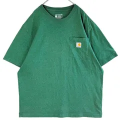 カーハートCarhartt半袖Tシャツ胸ポケT胸ポケット緑グリーン杢ヘザーロゴタグワンポイントアメカジストリートワーク西海岸ゆるダボオーバーサイズloosefitルーズフィットvintageヴィンテージ60125