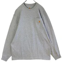 CarharttカーハートK126長袖TシャツロンT胸ポケT胸ポケット杢グレー灰色ロゴタグワンポイント西海岸アメカジストリートゆるダボオーバーサイズoriginalfitオリジナルフィットvintageヴィンテージ60125