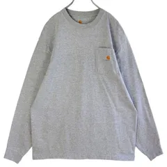 CarharttカーハートK126長袖TシャツロンT胸ポケT胸ポケット杢グレー灰色ロゴタグワンポイント西海岸アメカジストリートゆるダボオーバーサイズoriginalfitオリジナルフィットvintageヴィンテージ60125