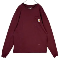 CarharttカーハートK126長袖TシャツロンT胸ポケT胸ポケット臙脂バーガンディ赤ワインレッド白ホワイトオレンジロゴタグワンポイントバックプリント西海岸アメカジストリートloosefitルーズフィットvintageヴィンテージ60115