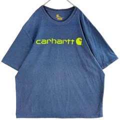 CarharttカーハートK195半袖Tシャツロゴプリントロゴドン紺ネイビー杢ヘザー黄緑ライトグリーン蛍光アメカジストリート西海岸ゆるダボオーバーサイズビッグサイズvintageヴィンテージ60125