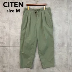 CITEN シテン カーキ ワイド テーパード パンツ スラックス チノパン 2タック センタープレス ウエストゴム 紐 カジュアル 綺麗め シンプル ナチュラル オフィス ワーク アーバンリサーチ ユナイテッドアローズ 人気  Mサイズ  ★ ■◇