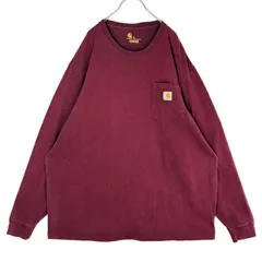 CarharttカーハートK126長袖TシャツロンT胸ポケT胸ポケット臙脂バーガンディ赤ワインレッドロゴタグワンポイントビッグサイズゆるダボオーバーサイズ西海岸アメカジストリートloosefitルーズフィットvintageヴィンテージ60115