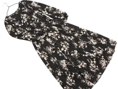 NATURAL BEAUTY BASIC ナチュラルビューティーベーシック 花柄 ワンピース sizeS/黒 ■◇ レディース