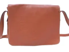 LANCEL ランセル レザー フラップ ショルダー バッグ キャメル ■■ レディース