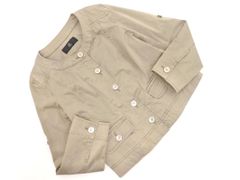 INED イネド ノーカラー ジャケット size7/カーキ ■◇ レディース