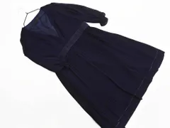 UNTITLED アンタイトル プリーツ シアースリーブ Iライン ワンピース 大きいサイズ size44/濃紺 ■◇ レディースのサムネイル