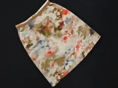JUSGLITTY ジャスグリッティー 総柄 Aライン 台形 スカート size2/ベージュｘ白ｘ赤 ■◇ レディース