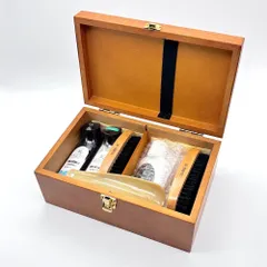 【お買い得！靴磨きの必需品セット】コロンブス　木箱入りシューケアセット ザ・ボックス１のサムネイル