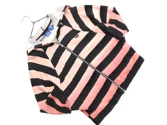 adidas アディダス ボーダー ジップアップ パーカー sizeOT/黒ｘピンク ■◇ レディース