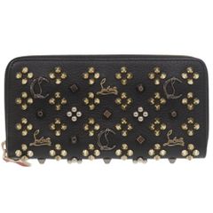 クリスチャンルブタン スタッズ マルチメタル ラウンドファスナー 