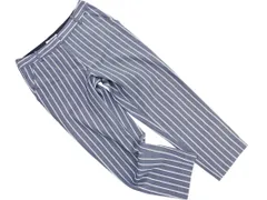 NATURAL BEAUTY BASIC ナチュラルビューティーベーシック ストライプ クロップド パンツ sizeS/紺 ■◇ レディース
