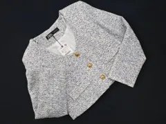 新品 ZARA ザラ ツイード ノーカラー ジャケット sizeS/白ｘ青 ■◇ レディース