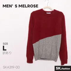 訳あり MEN'S MELROSE トップス おしゃれ 配色切替 長袖 クルーネック ニット