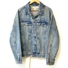 (^w^)b L.O.G.G. Label of graded goods H&M エイチアンドエム デニム ジャケット ジージャン Gジャン ウォッシュ加工 コットン100% アメカジ カジュアル ストリート インディゴブルー メンズ サイズ L