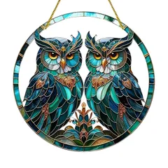 【新品】 PLEGOOD フクロウ サンキャッチャー 吊り下げ ウィンドウパネル インテリア 飾り オブジェ 軽量 0
