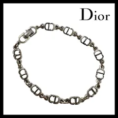【Dior】CDロゴ チェーン ブレスレット シルバーカラー ヴィンテージ バングル Christian Dior/クリスチャンディオール (SER-7170)