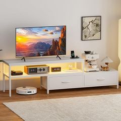 テレビ台 50/55/65/75型対応 180cm 幅 ホワイト スライド扉収納 - メルカリ