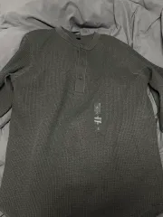 UNIQLO ヘンリーネック ワッフル 長袖Tシャツ S 新品