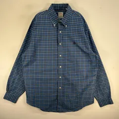 古着 ブルックスブラザーズ Brooks Brothers 長袖シャツ ロゴ 刺繍 チェック ボタンダウン M  ブルー系 マルチカラー メンズ