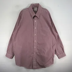 古着 ブルックスブラザーズ Brooks Brothers 長袖シャツ 胸ポケ ボタンダウン L  レッド系 ストライプ メンズ