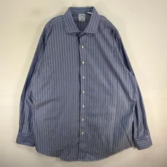古着 ブルックスブラザーズ Brooks Brothers 長袖シャツ カラーステイ 346 SLIM FIT XL  ブルー系 ストライプ メンズ