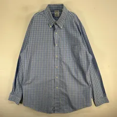 古着 ブルックスブラザーズ Brooks Brothers 長袖シャツ 胸ポケ ボタンダウン L  ブルー系 チェック メンズ