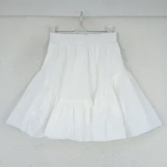 レディース 白 シャカシャカ素材 スカート (F)