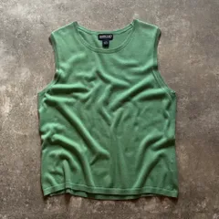 90年代 90s LANDS'END ランズエンド コットン ニット ベスト ミントグリーン