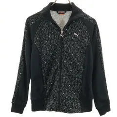PUMA プーマ レオパード柄 トラックジャケット L ブラック ジャージ レディース 古着