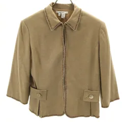 ZARA BASIC ザラベーシック リネンブレンド 5分袖 ビジュー付き ジャケット 6 ベージュ メンズ 古着のサムネイル