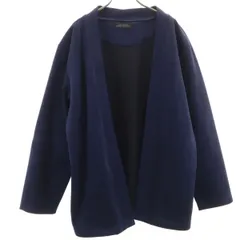 nano universe ナノユニバース 長袖 フェイクスエード カーディガン L ネイビー メンズ 古着