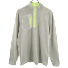 RLX RALPH LAUREN アールエルエックス ラルフローレン 長袖 ハーフジップ Tシャツ M グレー プルオーバー メンズ 古着