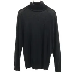 Pierre Cardin ピエールカルダン 日本製 ウール 長袖 タートルネック セーター L ブラック ニット メンズ 古着のサムネイル