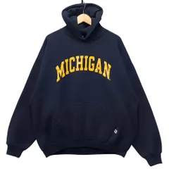 RUSSELL ATHLETIC ラッセル アスレチック MICHIGAN ミシガン プリント スウェットパーカー メキシコ製 ネイビー サイズXXL 正規品 / 40987