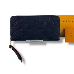 ルイヴィトン　LOUIS VUITTON ジッピーウォレット　アンプラントレザー　長財布　ラウンドジップ　ネイビー　紺色