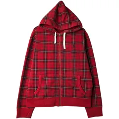 古着 ラルフローレン Ralph Lauren POLO by Ralph Lauren チェック柄 スウェットフルジップパーカー メンズXL相当/eaa624275