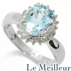 約41年前【手打ち刻印】プラチナリングアクアマリン1.74ct ジュエリー