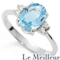 【新品仕上済】 アクアマリン 1.41ct ダイヤモンド ホワイトゴールド K18WG リング 11号 レディース 返品OK