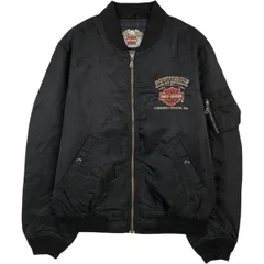 古着 ハーレーダビッドソン Harley-Davidson MA-1タイプ 中綿入り バックロゴ ミリタリー フライトジャケット メンズL相当/eaa624445のサムネイル