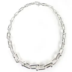 極美品△TIFFANY&Co. ティファニー ハードウェア グラジュエイテッドリンク ネックレス AG925 アクセサリー シルバー 重量105.58g レディース メンズ 大人気 オススメ◎